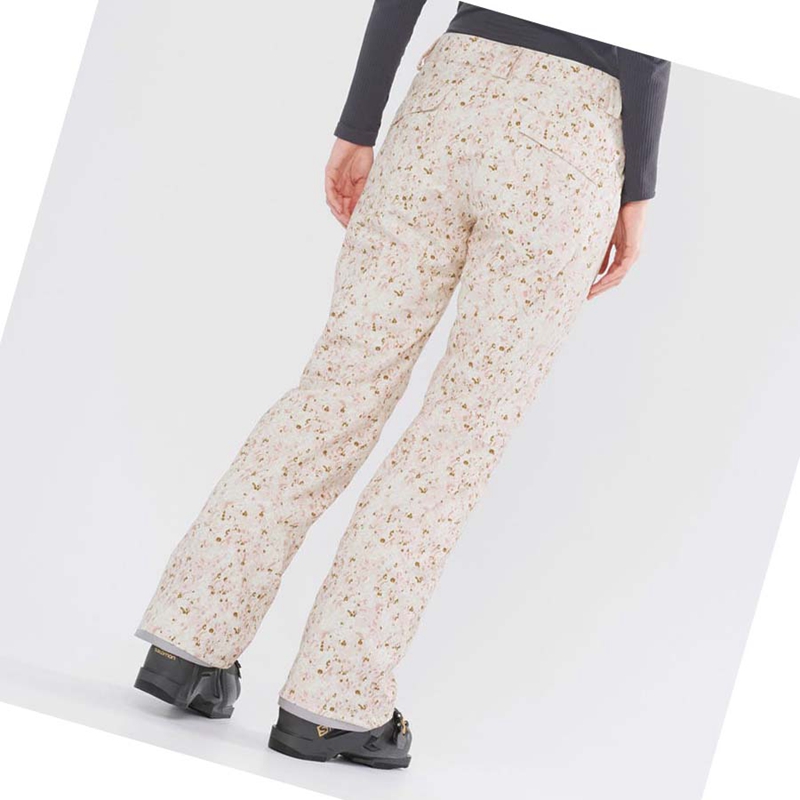 Beige Salomon EDGE Women's Ski Pants | SNLYHIX-90