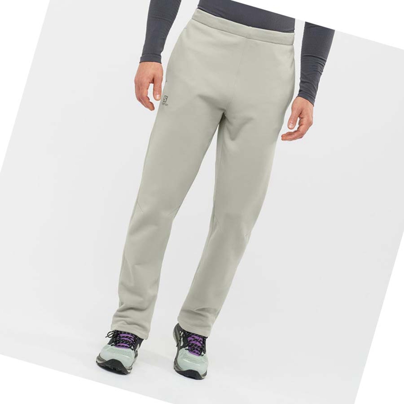 Beige Salomon ESSENTIAL WARM FLEECE Men's Pants | DGNRIJO-30