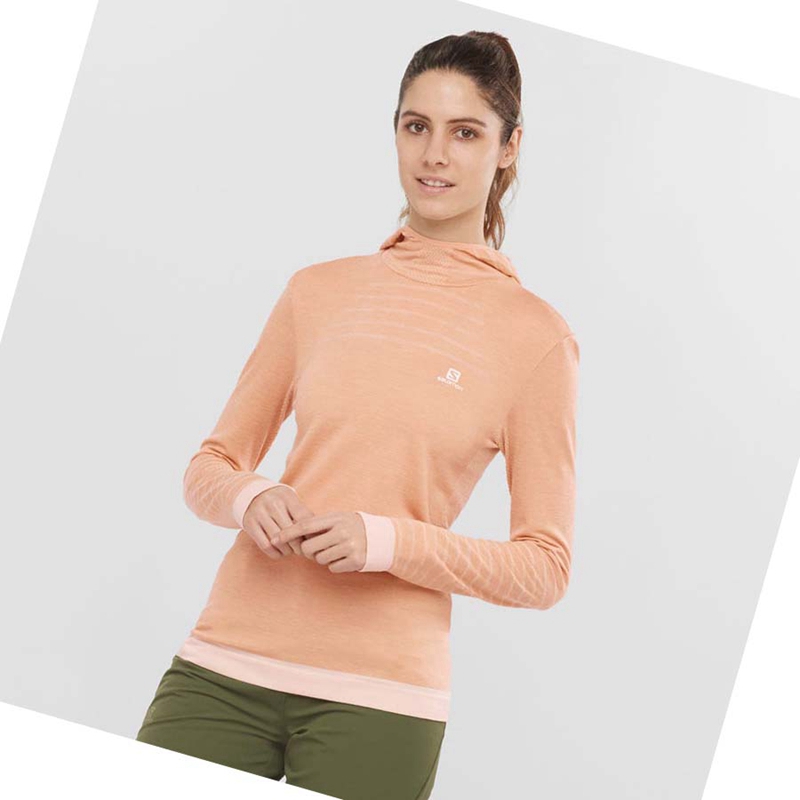 Beige Salomon ESSENTIAL WOOL Women's T Shirts | TZPXIUL-25