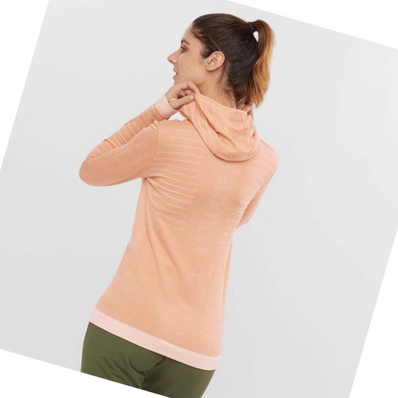 Beige Salomon ESSENTIAL WOOL Women's T Shirts | TZPXIUL-25