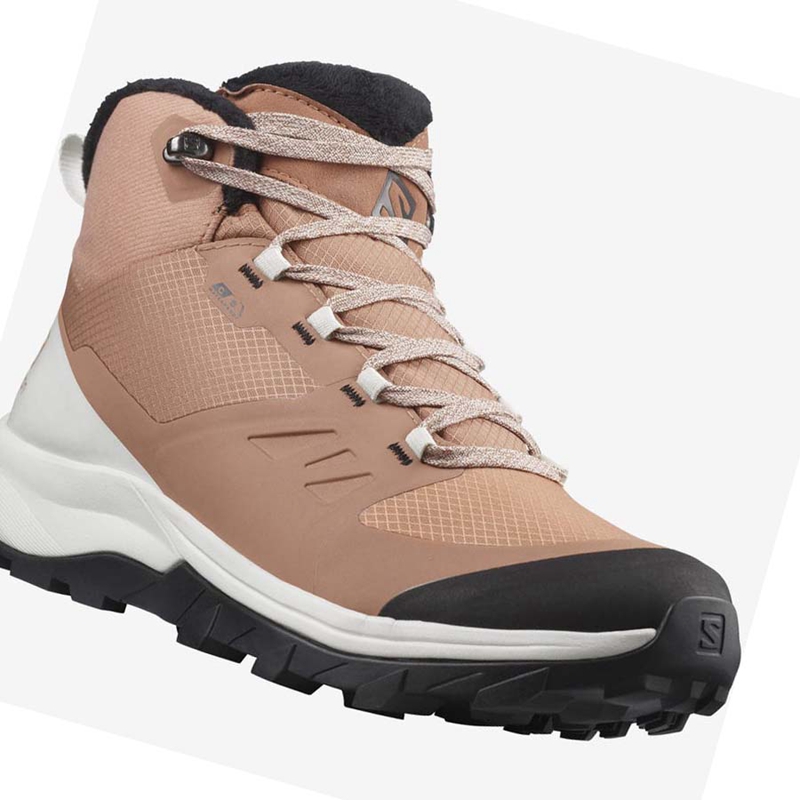 Beige Salomon OUTSNAP CLIMASALOMON™ WATERPROOF Women's Winter Boots | AJYCUQL-31