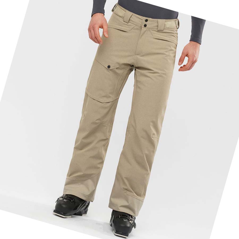 Beige Salomon UNTRACKED Men's Ski Pants | PTBRWZX-41