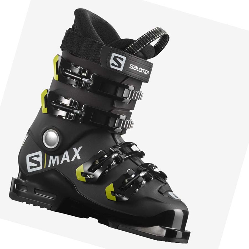 Black / Green Salomon S/MAX 60 RT Kids\' Ski Boots | SFKQXLV-67