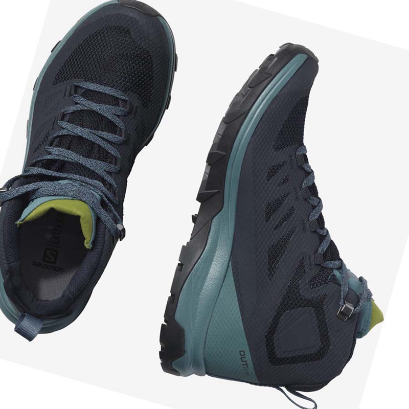 Black / Green Salomon WoOUTLINE MID GORE-TEX Women's Hiking Shoes | RVEXCOB-15