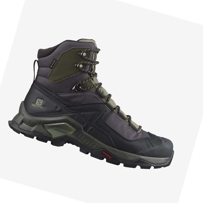 Black / Olive Salomon QUEST ELEMENT GORE-TEX Men\'s Hiking Shoes | PDLJEAC-71