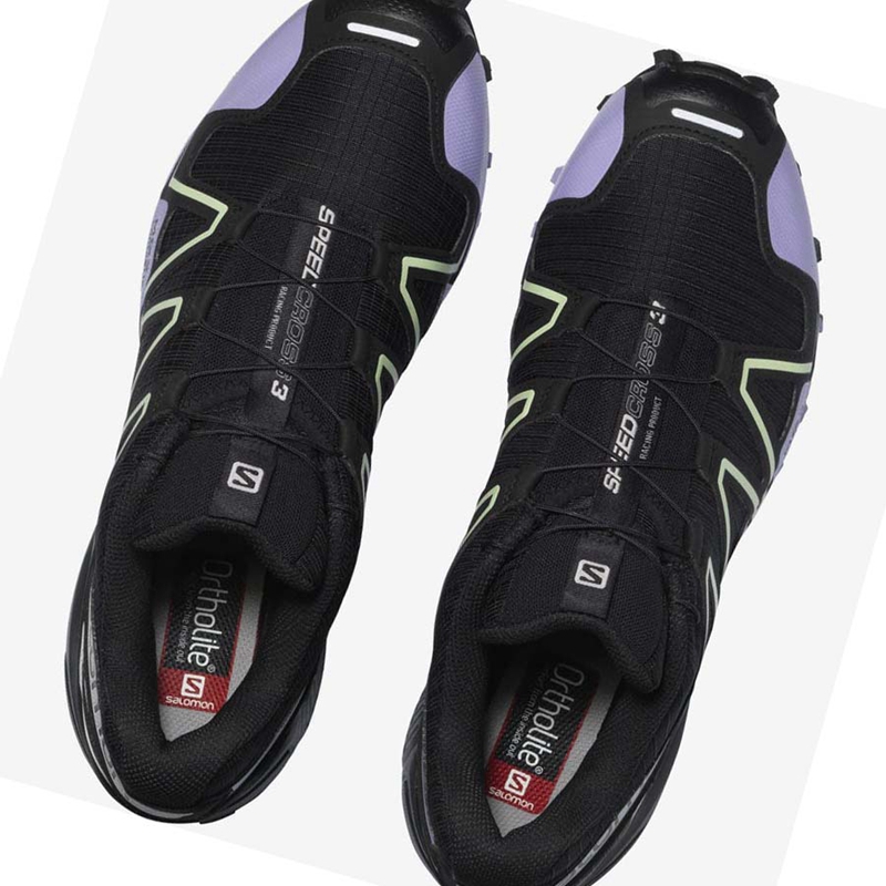 Black / Purple Salomon SPEEDCROSS 3 Women's Sneakers | AWINPEM-91