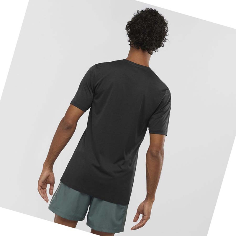 Black Salomon AGILE TRAINING Men's T Shirts | WUTBFRQ-20