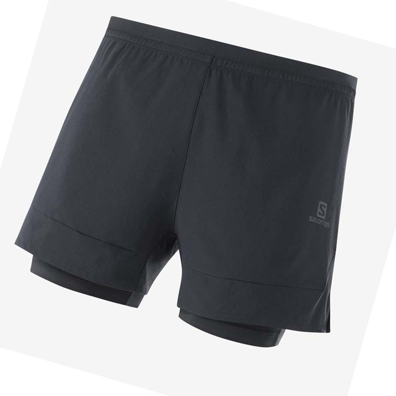 Black Salomon CROSS 2IN1 Men\'s Shorts | MWJKAOL-69