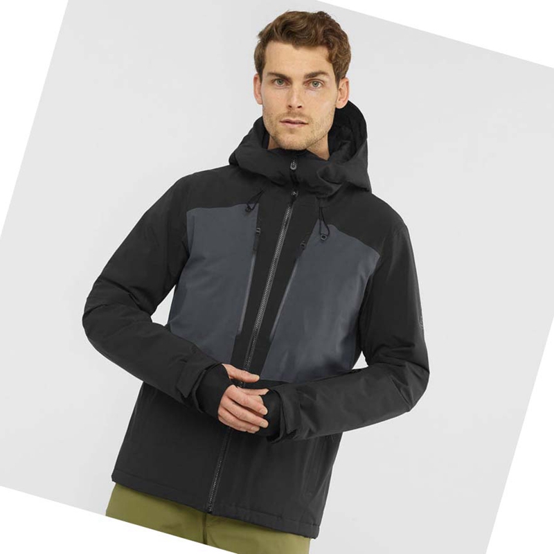 Black Salomon HIGHLAND Ski Men's Ski Jackets | LSWEBOX-42