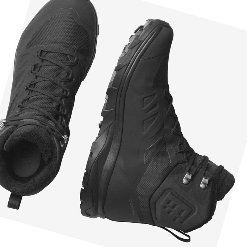 Black Salomon OUTBLAST THINSULATE™ CLIMASALOMON™ WATERPROOF Men's Winter Boots | ZUNBLXR-84