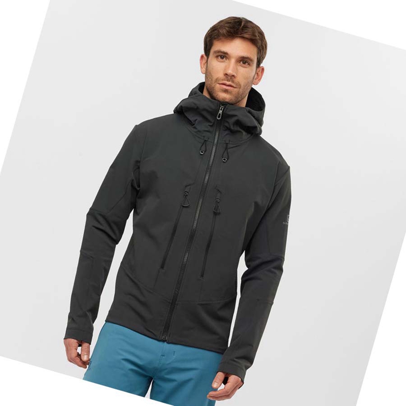 Black Salomon OUTPEAK SOFTSHELL Men's Jackets | QUIBZWK-96