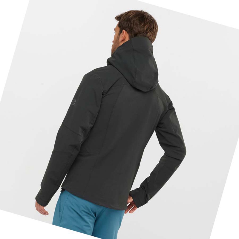 Black Salomon OUTPEAK SOFTSHELL Men's Jackets | QUIBZWK-96