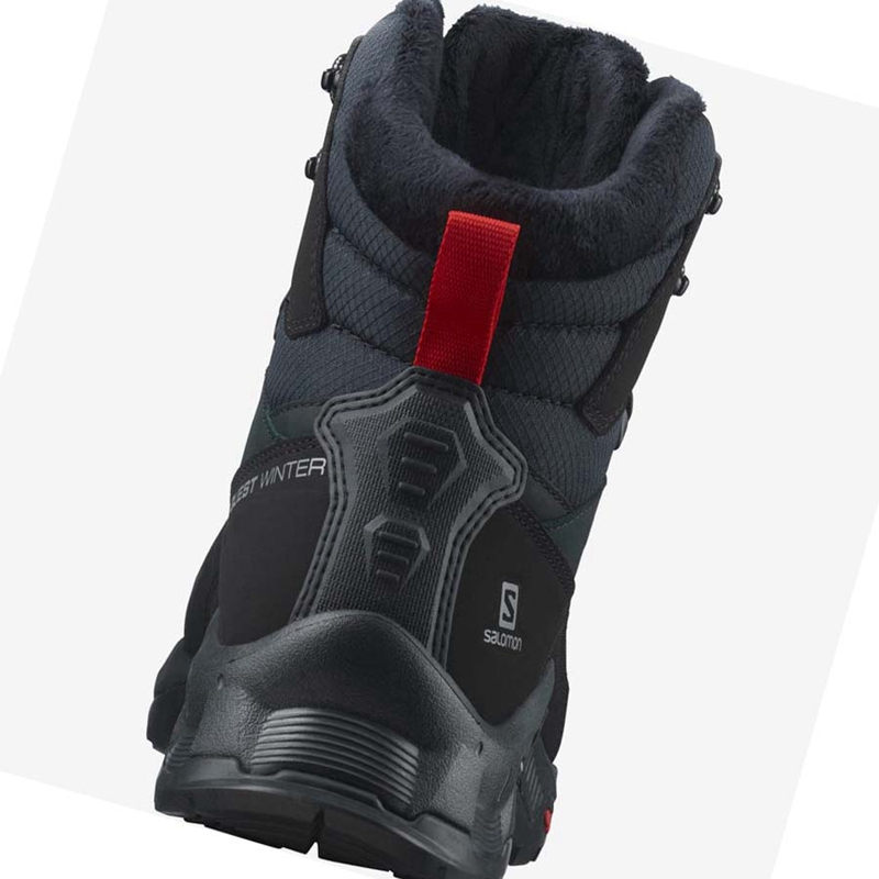 Black Salomon QUEST WINTER THINSULATE™ CLIMASALOMON™ WATERPROOF Men's Winter Boots | HBDNLZO-84