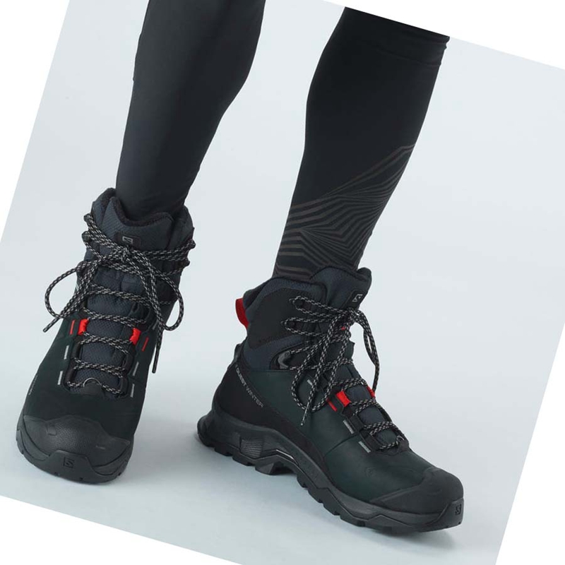 Black Salomon QUEST WINTER THINSULATE™ CLIMASALOMON™ WATERPROOF Women's Winter Boots | KGVWCMR-10