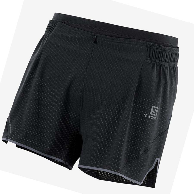 Black Salomon SENSE AERO 3\'\' Men\'s Shorts | KSBXILW-34