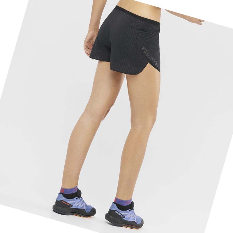 Black Salomon SENSE AERO 3'' Women's Shorts | UYISWKM-70