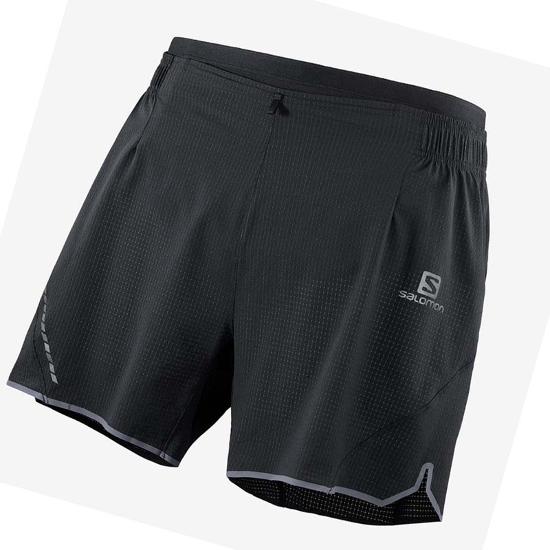 Black Salomon SENSE AERO 5\'\' Men\'s Shorts | OWJTEQF-67