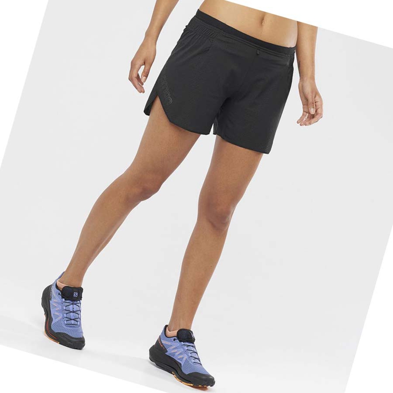 Black Salomon SENSE AERO 5'' Women's Shorts | LFXMSOB-69