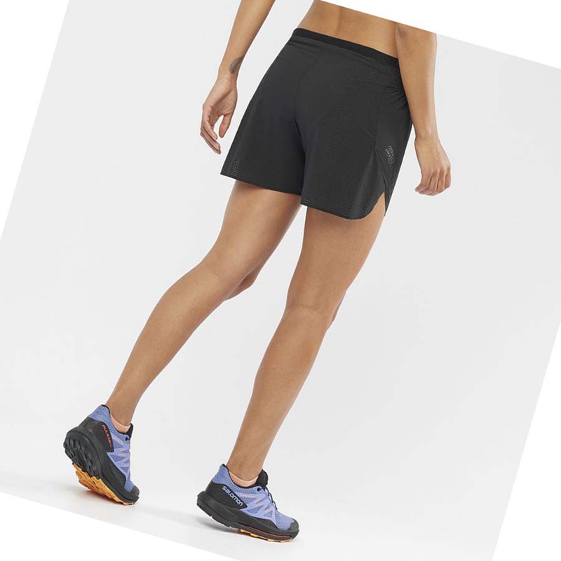 Black Salomon SENSE AERO 5'' Women's Shorts | LFXMSOB-69