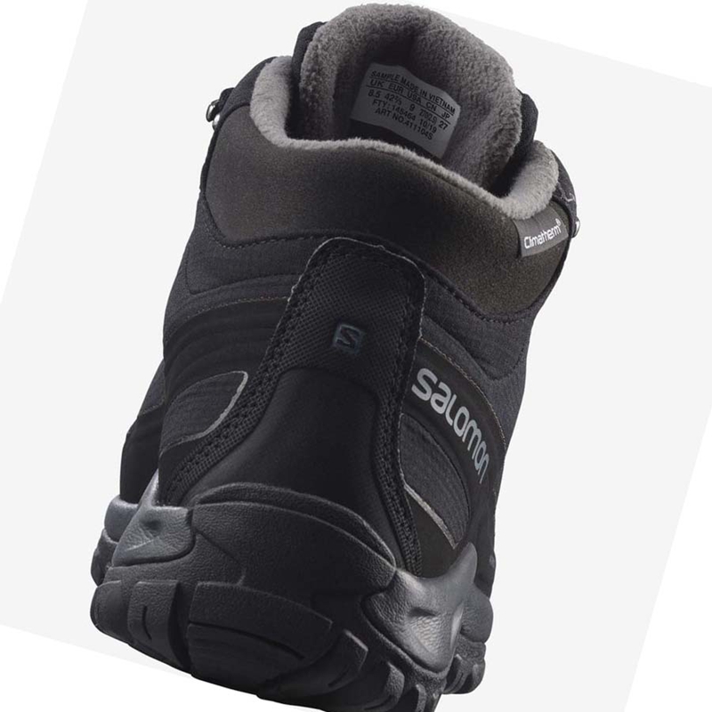 Black Salomon SHELTER CLIMASALOMON™ WATERPROOF Men's Winter Boots | ETWFZIC-86