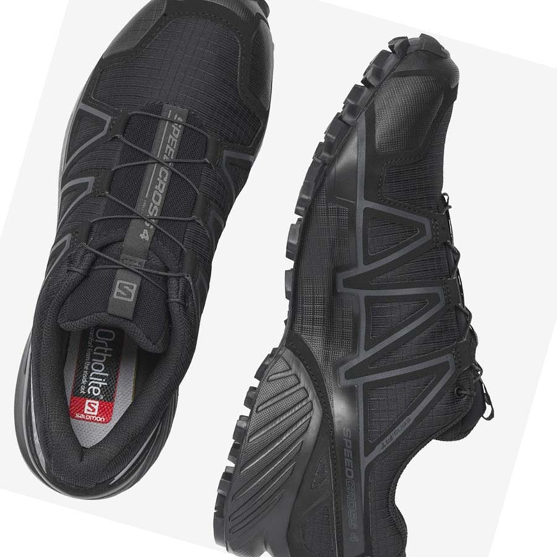 Black Salomon SPEEDCROSS 4 WIDE FORCES Men's Boots | RPYAVGW-40