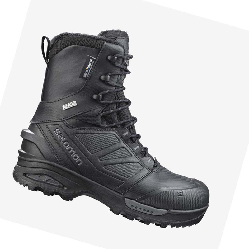 Black Salomon TOUNDRA FORCES CLIMASALOMON™ WATERPROOF Men\'s Boots | JNLXKYS-58