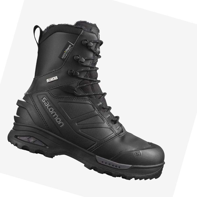 Black Salomon TOUNDRA PRO CLIMASALOMON™ WATERPROOF Men\'s Winter Boots | OYQACPG-12