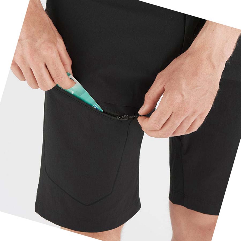 Black Salomon WAYFARER Men's Shorts | KYAZRVN-63