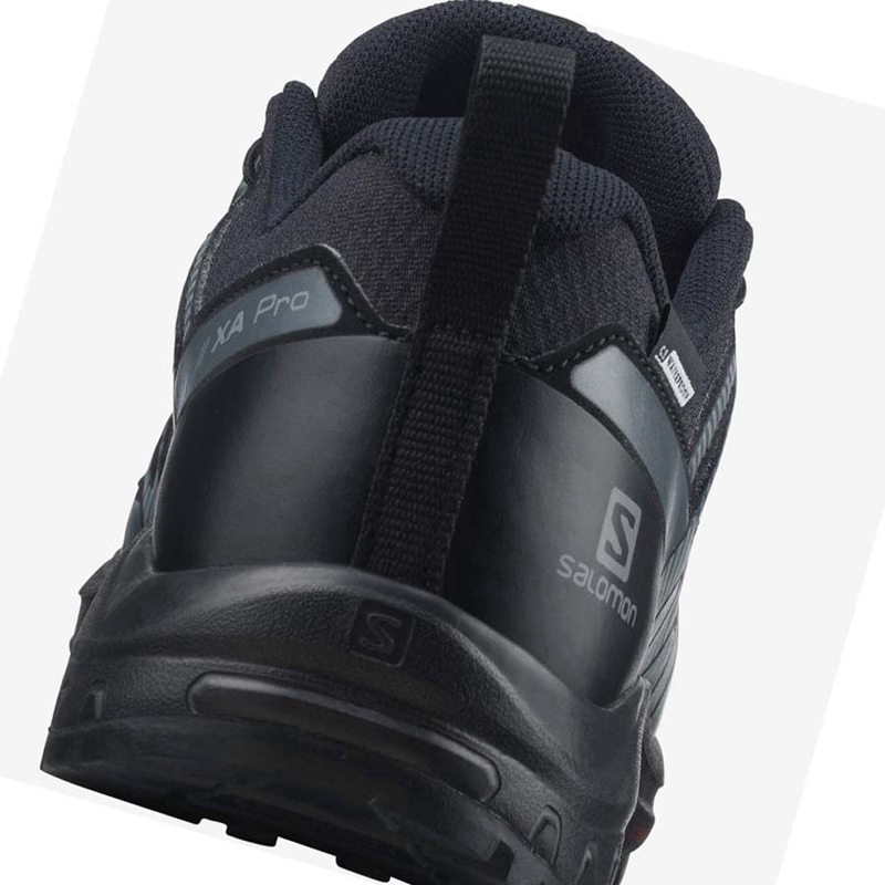 Black Salomon XA PRO V8 CLIMASALOMON™ WATERPROOF Kids' Hiking Shoes | FWAUTQR-48