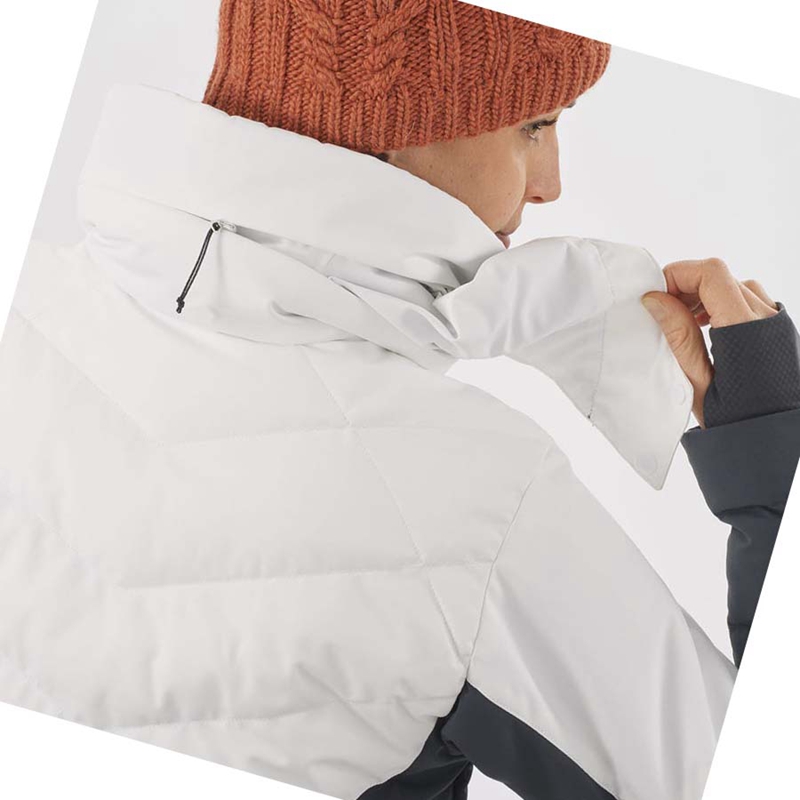 Black / White Salomon NEW PREVAIL Women's Ski Jackets | SHCKYIT-58