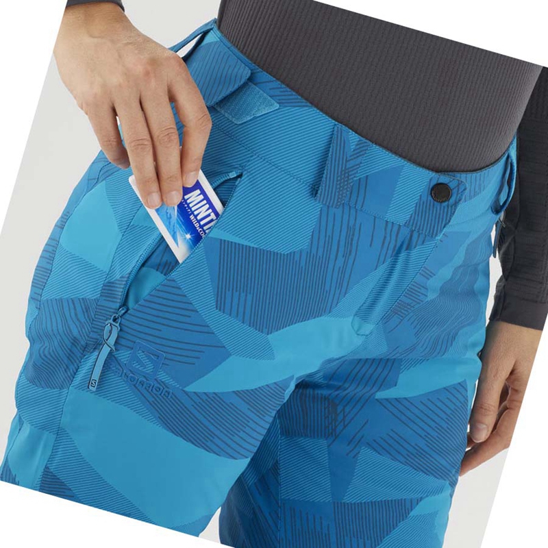 Blue / Black Salomon THE BRILLIANT Women's Ski Pants | FTWYRAG-70