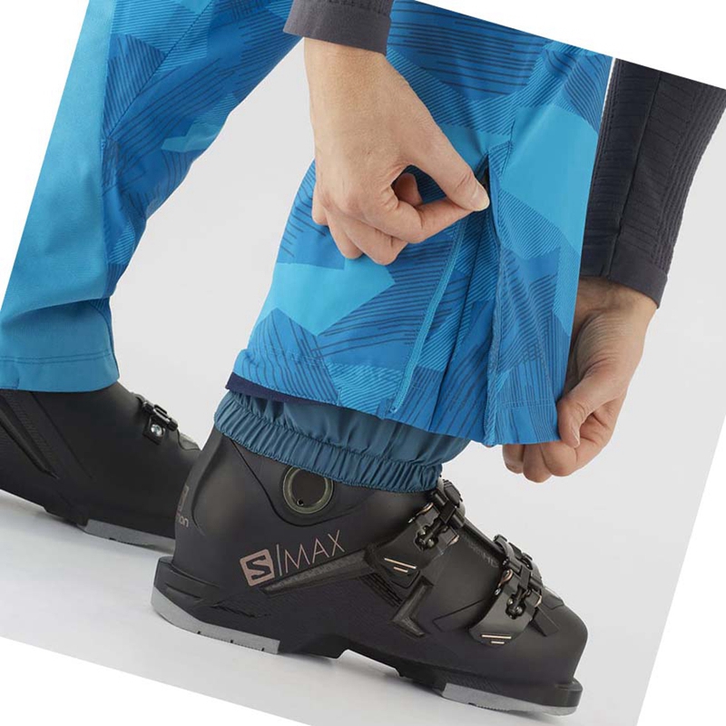 Blue / Black Salomon THE BRILLIANT Women's Ski Pants | FTWYRAG-70