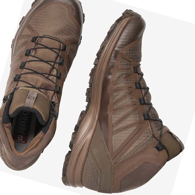 Brown Salomon SPEED ASSAULT FORCES Men's Boots | LIMEUTR-13