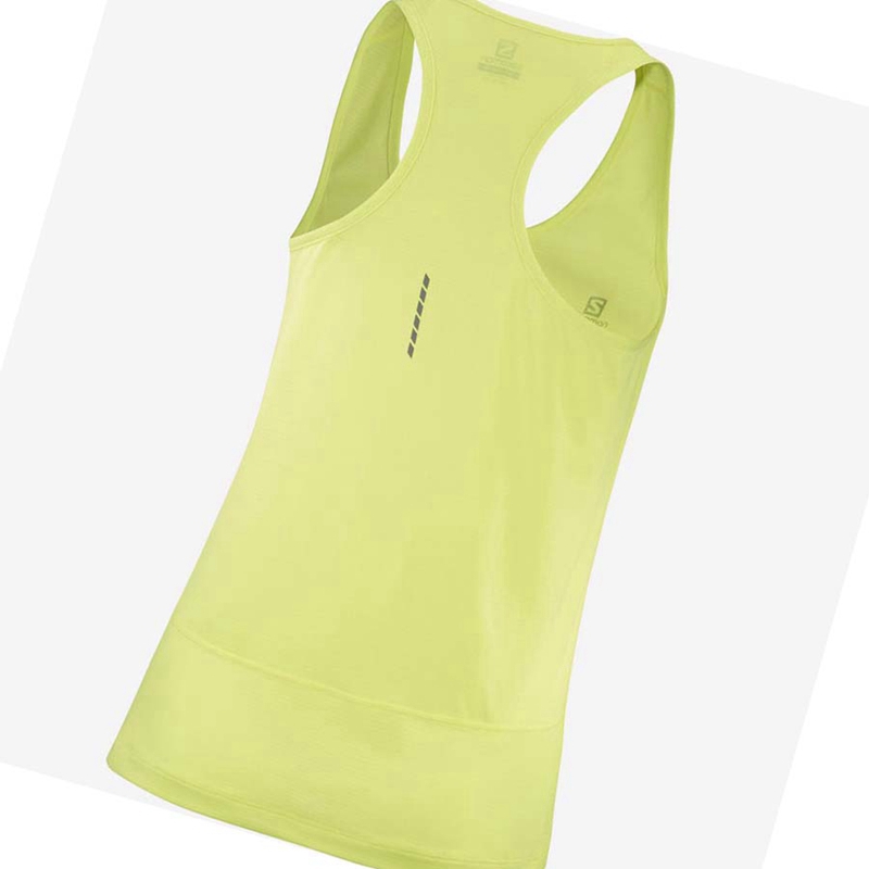 Green Salomon CROSS RUN Women's T Shirts | UNKDVMW-19