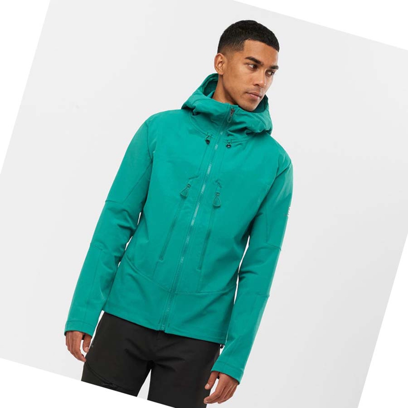 Green Salomon OUTPEAK SOFTSHELL Men's Jackets | VXDRSHZ-04