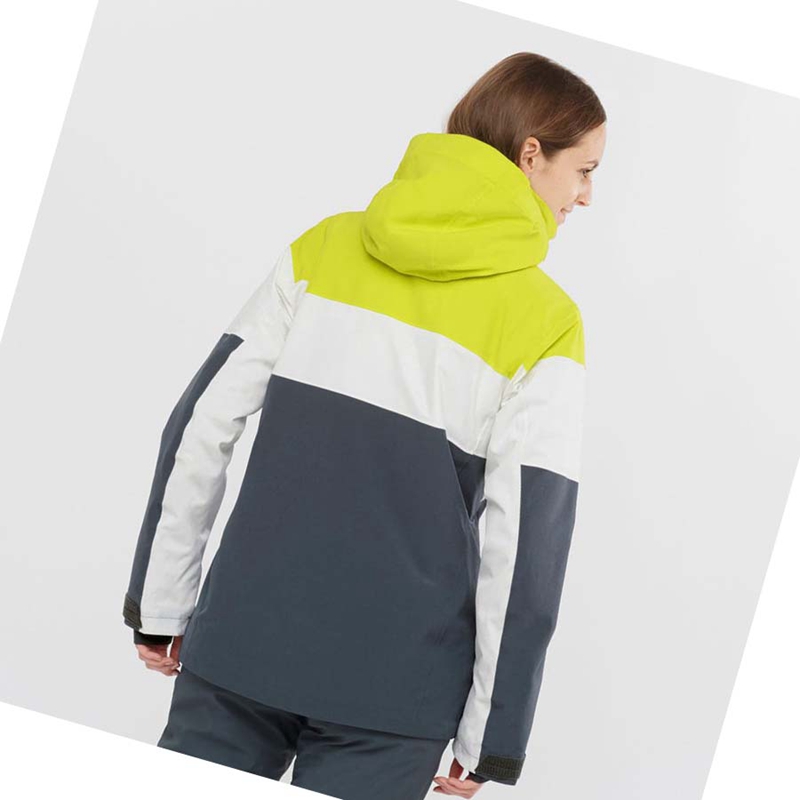 Green Salomon SLALOM Women's Ski Jackets | DVPCZHB-78