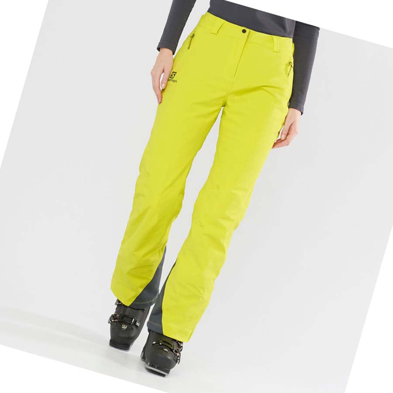 Green Salomon THE BRILLIANT Women's Ski Pants | DWFVTMQ-19