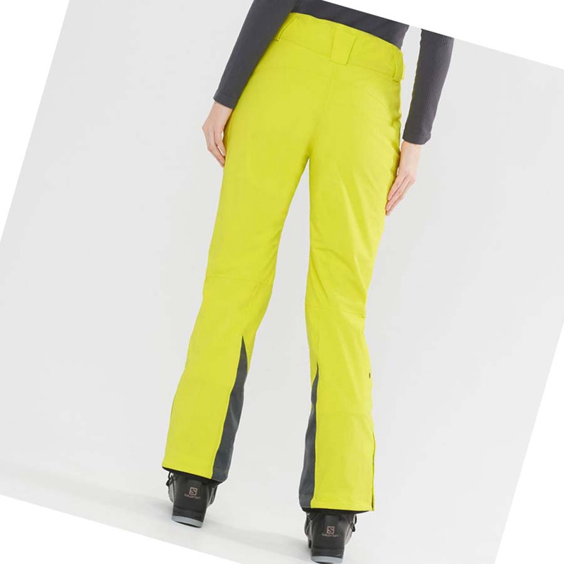 Green Salomon THE BRILLIANT Women's Ski Pants | DWFVTMQ-19