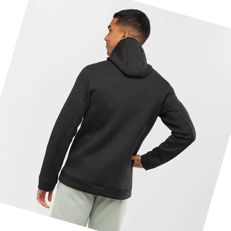 Grey  Salomon ESSENTIAL XWARM HYBRID Men's Hoodie | WFMCPDX-04