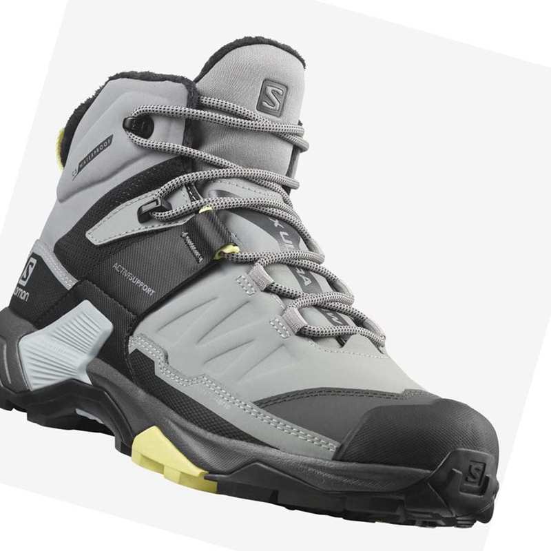 Grey  Salomon X ULTRA 4 MID WINTER THINSULATE™ CLIMASALOMON™ Women's Winter Boots | HQZYWET-65