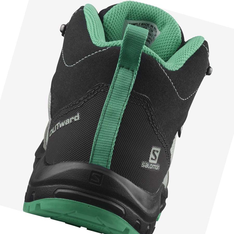 Mint Salomon OUTWARD CLIMASALOMON™ WATERPROOF Kids' Hiking Shoes | VUACNZF-93