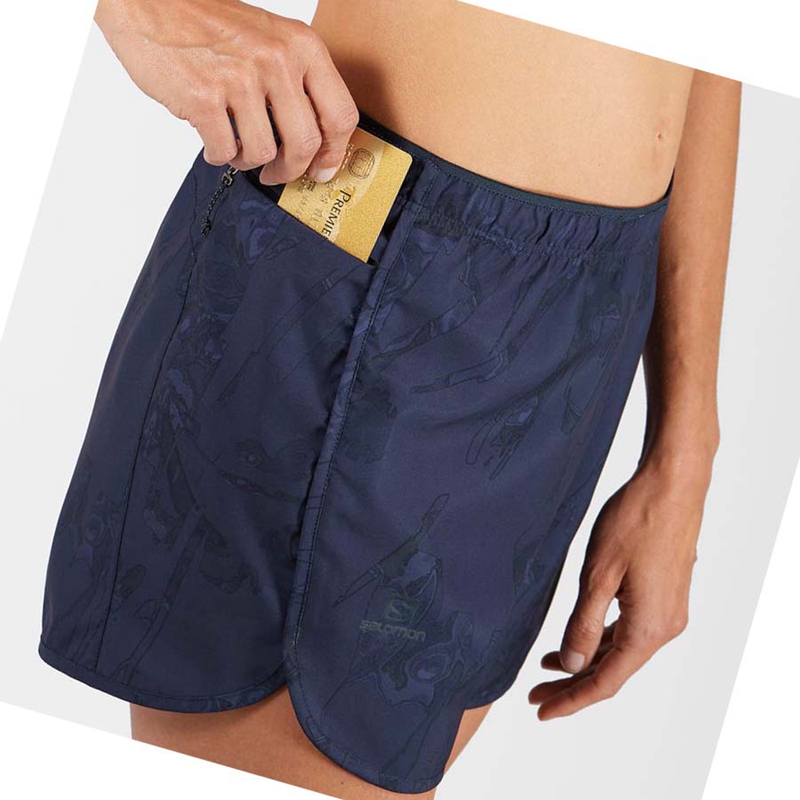 Navy Salomon AGILE Women's Shorts | SZABYPF-85