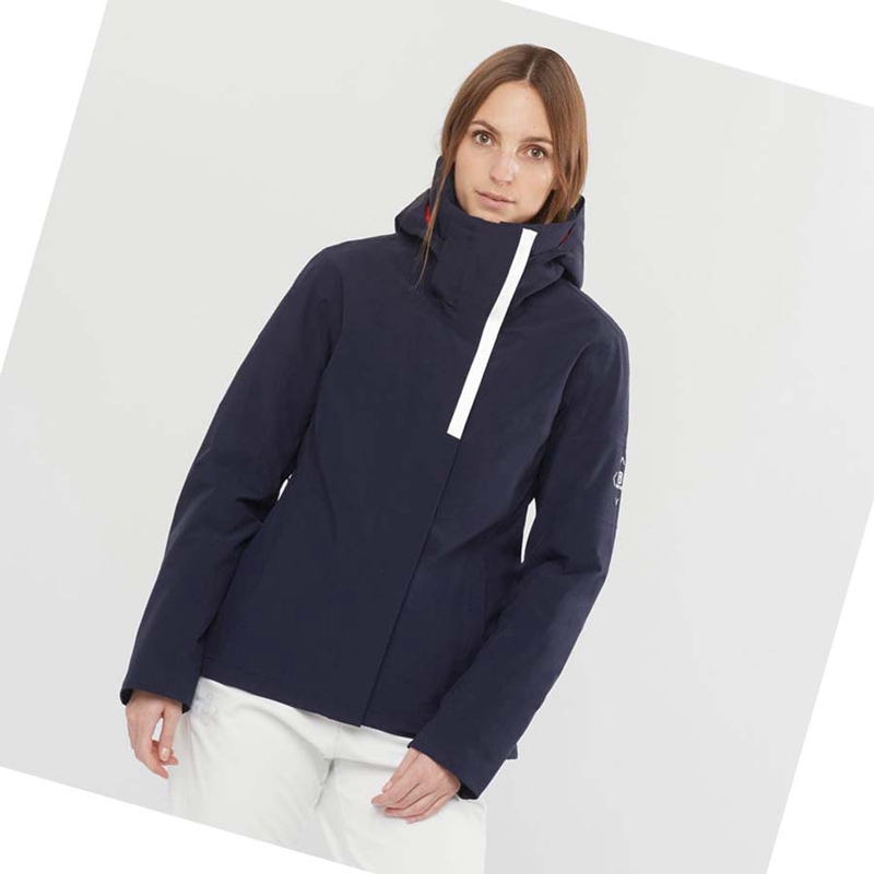 Navy Salomon SPEED INSULATED Women's Jackets | JFLZXIW-16