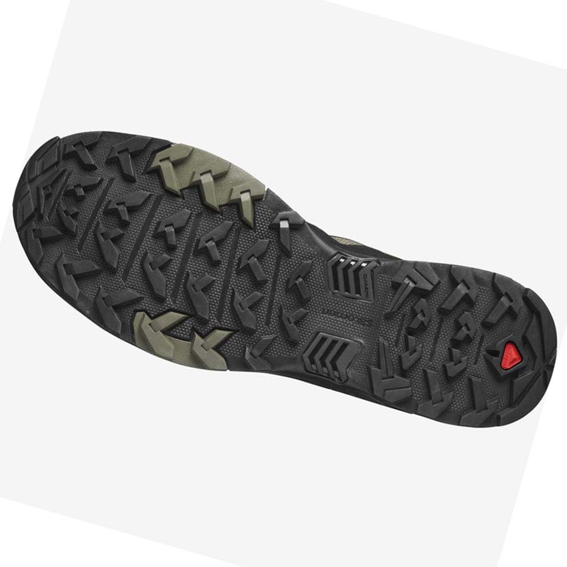 Olive / Black Salomon X ULTRA 4 WIDE GORE-TEX Men's Hiking Shoes | YKTHBDN-93