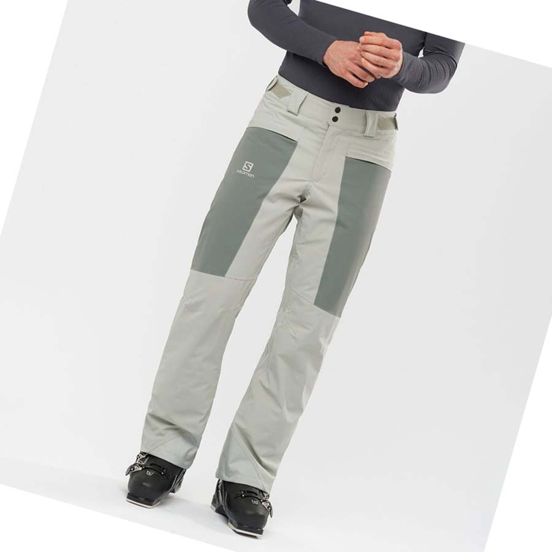 Olive Salomon BRILLIANT Men's Ski Pants | RHDXKQS-04