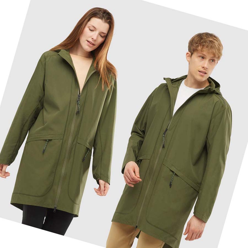 Olive Salomon OUTLIFE LONG PACKABLE WINDBREAKERS Women's Jackets | QPAWBRV-95