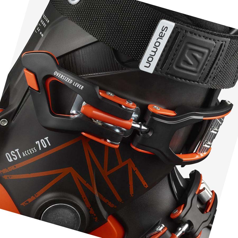 Orange / Black  Salomon QST ACCESS 70 T Kids' Ski Boots | UXLQIRJ-78