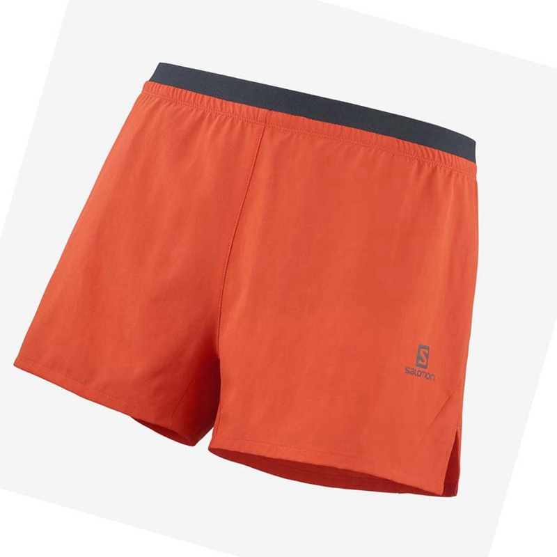 Orange Salomon CROSS 3\'\' Men\'s Shorts | LWQRDOP-12