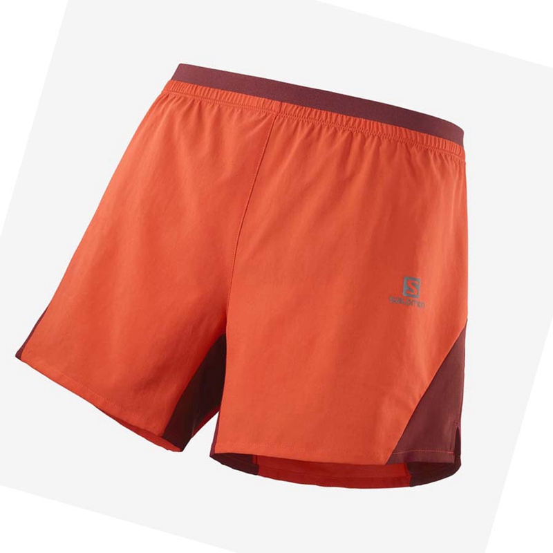 Orange Salomon CROSS 5\'\' Men\'s Shorts | JNMUSWO-01