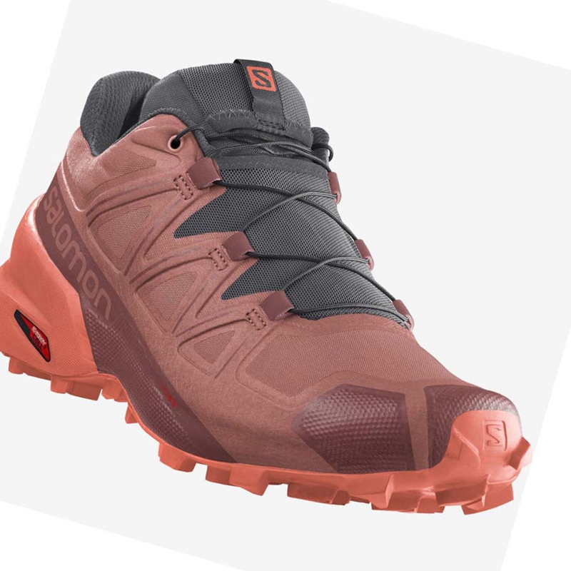 Orange Salomon SPEEDCROSS 5 Women's Trail Running Shoes | IOAYXJM-08